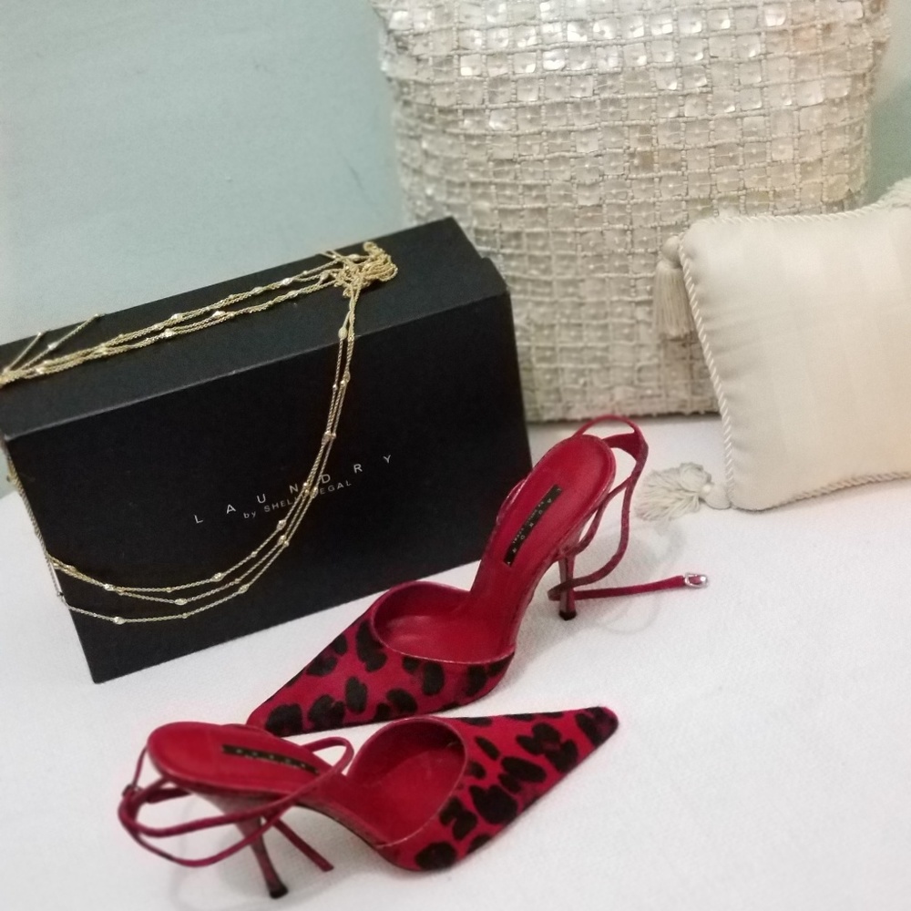 LAUNDRY pony hair slingback